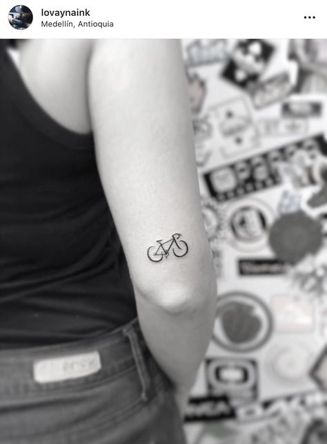 Cycling Tatoos Ideas, Bicycle Tattoo For Women, Bycicle Tatoos, Cycling Tattoo Bicycles, Mtb Tattoo, Cycling Tattoo, Bike Tattoo, Iron Man Tattoo, Simple Bike