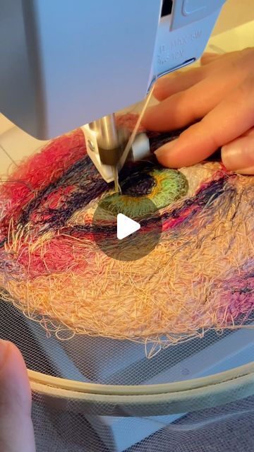 Painting With Thread, Instagram Painting, Free Motion Embroidery, Thread Painting, Thread Colors, The Eye, Fiber Art, Blending, The White