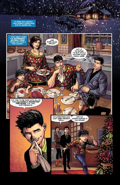 Christmas Eve. Damian and Jon First Batman, Superman Family, Univers Dc, Batman Funny, Batman Comic Art, Dc Comics Artwork, Damian Wayne, Dc Memes, Superhero Comics