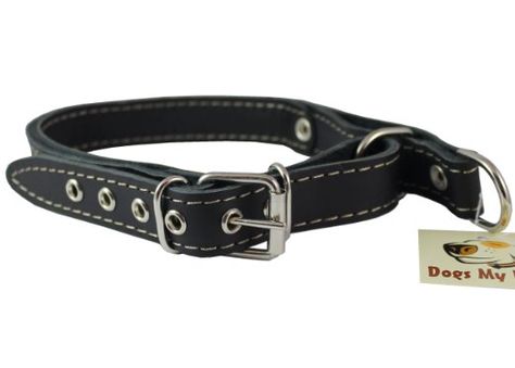 Amazon.com: Martingale High Quality Genuine Black Double Ply Leather Dog Collar Choker Medium to Large Fits 17.5"-21" Neck.: Pet Supplies Dog Collar Choker, Leather Dog Collar Custom, Dog Collar With Name, Dog Collar Tags, Collar Choker, Leather Dog Collar, Dog Collars & Leashes, Popular Dog, Collars For Women