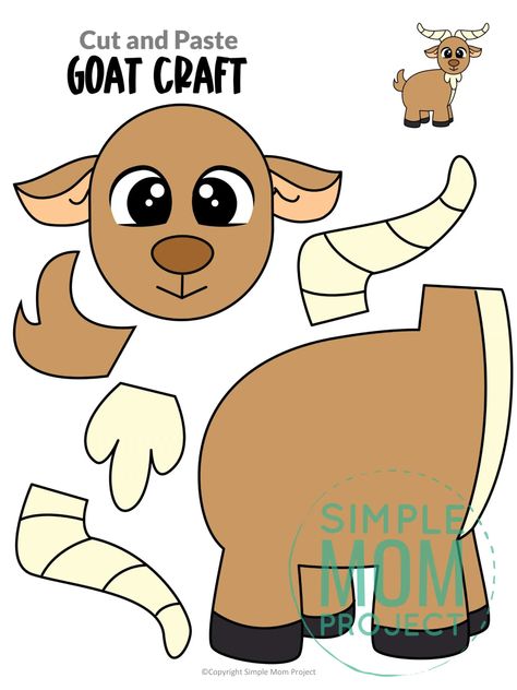 Are you looking for an easy way to teach the letter G to your preschool, toddler or kindergarten class? This free paper printable farm animal three billy goat craft is just the thing! It is such an easy homemade activity or art project that your kids will love learning about the alphabet. Turn it into a paper bag puppet or glue to a toilet paper roll. However you use our goat template craft, I know your kids will love it! Build A Goat Craft, Goat Printables Free, Farm Animal Patterns Free Printable, Goat Template Free Printable, Goat Paper Craft, Goat Crafts For Toddlers, Goat Activities For Preschool, Goat Craft Preschool, Goat Crafts For Kids