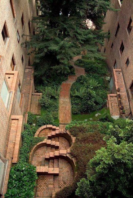 Modern Landscape Design, Landscape Architecture Design, Garden Architecture, Back Ground, Brick Building, Cool Landscapes, Modern Landscaping, Landscape Architect, Urban Landscape