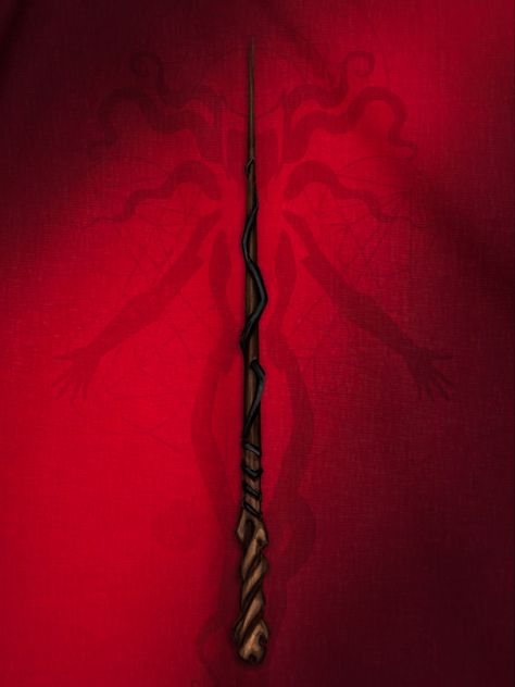 If the Scarlet Witch had a wand Magic Wand Fantasy Art, Harry Potter Wand Designs, Magic Wand Art, Wood Artifacts, Red Wand, Magic Wand Design, Handmade Wands, Witches Wand, Staff Magic