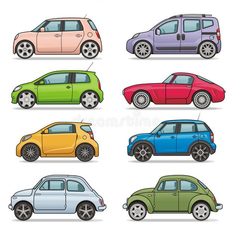 Car Stickers Printable, Cartoon Insects, Car Icon, Car Cookies, Train Illustration, Truck Detailing, Car Icons, Car Vector, Traffic Safety