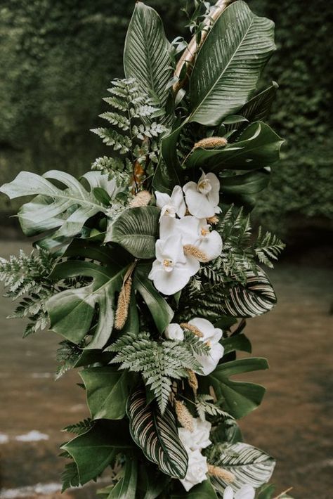 Jungle Wedding Decor, Waterfall Bali, Calm And Peace, Jungle Wedding, Wedding Plants, Waterfall Wedding, Zoo Wedding, Phuket Wedding, Floral Decorations