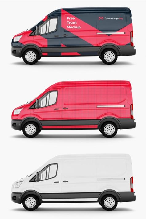 Free truck mockup presenting the side view of Ford Transit on a white backdrop. Download it for free to present your car wrapping or car advertisement design with this free, easily editable PSD Photoshop mockup. Vehicle Graphics Branding, Car Advertisement, Car Advertising Design, Photoshop Logo, Design Mockup Free, Advertisement Design, Car Wrapping, Van Wrap, Vehicle Graphics