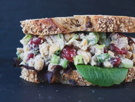 Vegan Chicken Salad, Homemade Tahini, Chickpea Salad Sandwich, Vegan Sandwiches, Vegan Sandwich, Sandwiches And Wraps, Chickpea Salad, Salad Sandwich, Burgers Sandwiches