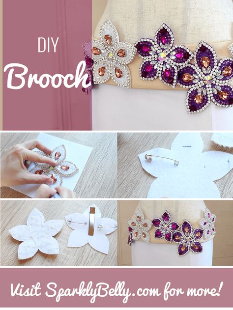 How to Make a Brooch from an Applique - SPARKLY BELLY Diy Brooches How To Make, How To Make Brooch, Beaded Brooch How To Make, Embroidery Brooch Diy, Beaded Brooch Diy, Modern Curtain Design, Trendy Curtains, Diy Brooch, Curtains Ideas