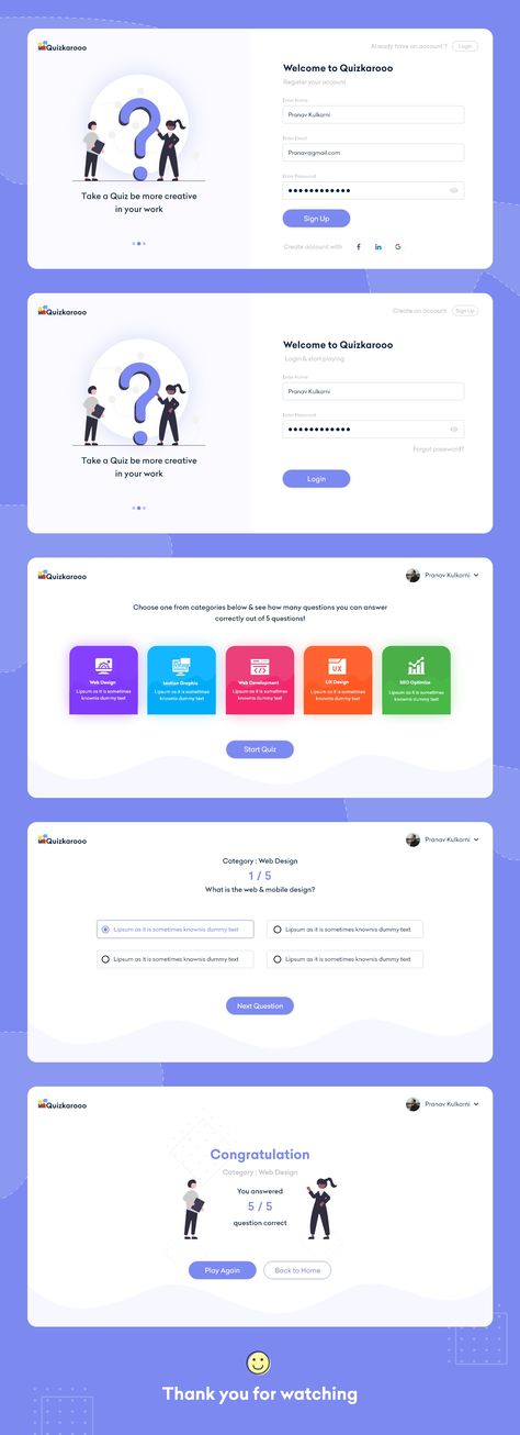 Quizkaroo is desktop app to take quiz on intrested topic Website Quiz Design, Interface Design Desktop, Quiz App Design, Quiz App Ui Design, Quiz Website Design, Quiz Template Design, Quiz Ui Design, Desktop App Design, Quiz App Ui