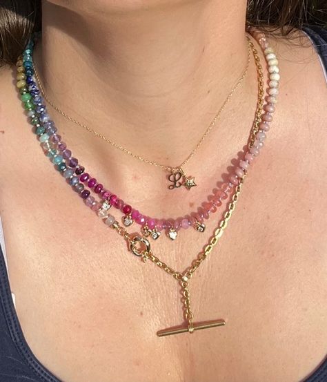 Vintage Goldfilled Watch Chain With Gemstone Rainbow Extender - Etsy Watch Chain, Beaded Necklaces, Modern Jewelry, Beaded Necklace, Necklaces, Ships, Rainbow, Gemstones, Chain