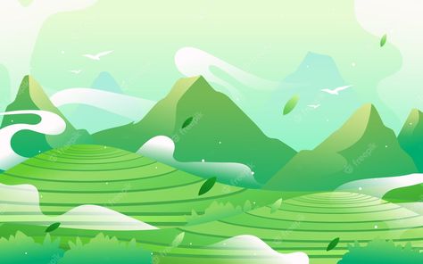 Premium Vector | Tea farmer working in tea garden in spring, tea garden landscape in background, vector illustration Garden Vector Illustration, Tea Garden Illustration, Tea Illustration Art, Farmer Working, Tea Illustration, Garden Illustration, Flat Design Illustration, Spring Tea, Motion Design Video