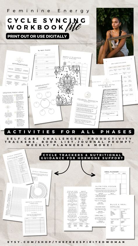 Cycle Syncing Journal, Cycle Syncing Planner, Cycle Syncing Printable, Workouts Based On Menstrual Cycle, Printable Period Tracker, Women’s Monthly Cycle Phases, Menstrual Cycle Phases Energy, Cycle Synching, Character Traits List