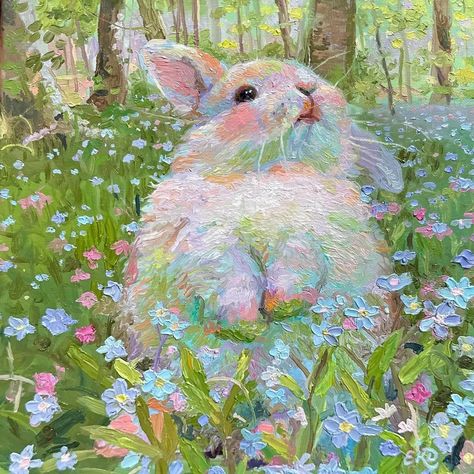 Painting Ideas Fairycore, Fairycore Painting Ideas, Fairycore Painting, Paintings Fairycore, Growing Up Art, Coquette Frog Painting, Cottagecore Bunny Art, Christian Drawings, Cute Sketches