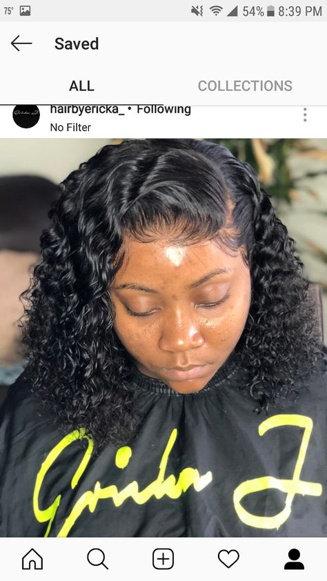 Sew In Bob With Closure, Bob With Closure, Sew Ins With Closure, Sew In Curly Hair, Sew In Bob, Curly Hair Bob, Wavy Weave, Sew In Wig, Natural Hair Weaves