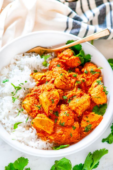 Instant Pot Chicken Tikki Masala - Quick and easy restaurant quality Indian dish done in your pressure cooker in under an hour! From aberdeenskitchen.com #instantpot #pressurecooker #chicken #tikki #masala #indian #recipe #dinner #quick #easy Instant Pot Chicken Tikka Masala, Tikki Masala, Cooking Basmati Rice, Dinner Quick, Masala Sauce, Indian Recipe, Recipe Dinner, Curry Dishes, Yummy Pasta Recipes