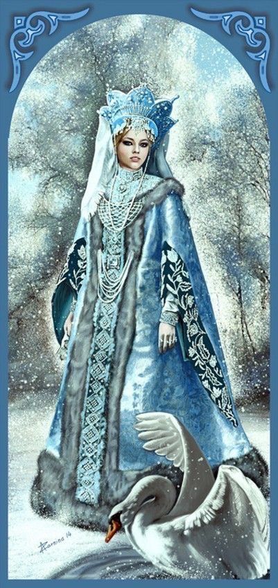 Snow Maiden, Russian Folk Art, Needlework Crafts, Russian Folk, Fairytale Art, Russian Fashion, Snow Queen, Winter Forest, Russian Art