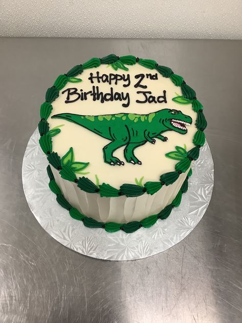 Dinosaur Round Cake, Round Birthday Cakes, Dino Cake, Diy Birthday Cake, Dinosaur Birthday Cakes, Ninja Birthday, Happy 5th Birthday, Mini Cakes Birthday, Funny Birthday Cakes