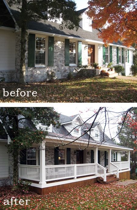 Before and After: 7 Sensational Front Porch Additions Front Porch Addition, Veranda Design, Enclosed Porch, Porch Addition, Pergola Design, Exterior Makeover, Exterior Remodel, Samos, Porch Patio