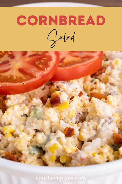 Cornbread Salad With Ranch Dressing, Southern Cornbread Salad Paula Deen, Cornbread Salad Southern, Cold Cornbread Salad, Cornbread Salad Recipe Paula Deen, Cornbread Salad Recipe Southern, Cornbread Salad Trisha Yearwood, Mayo Ranch Dressing, Corn Bread Salad