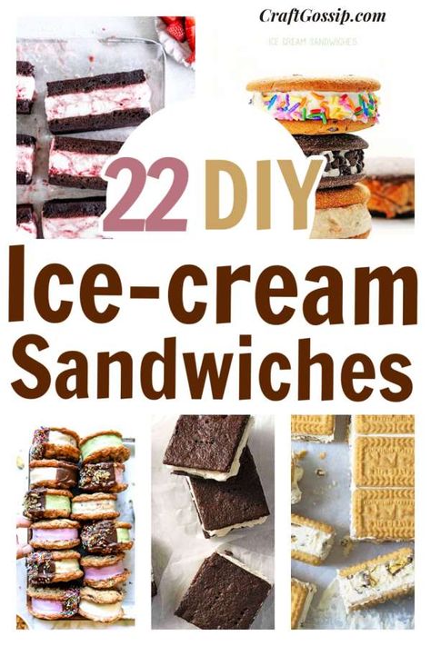 Ice Cream Cookie Sandwich Bar, Cookies For Ice Cream Sandwiches, Irish Cream Ice Cream, Ice Cream Sandwich Cookies, Diy Ice Cream Sandwiches, Pillsbury Chocolate Chip Cookies, Ice Cream Cookie Sandwich Recipe, Frozen Recipes, Easy Ice Cream Sandwiches