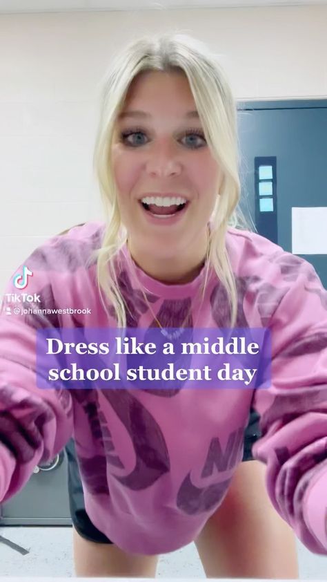 @johannawestbrook_ shared a video on Instagram • May 4, 2022 at 12:24am UTC Dress Like A Middle Schooler Day, Dress Like Your Students Day, Teachers Dress Like Students Day, Dress Like A Student Day For Teachers, Dress Like A Student Day, Student Day, Teacher Dresses, Students Day, School Videos