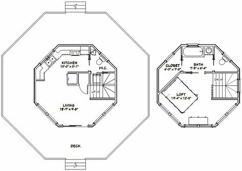 20X20 HOUSE-- 601 sq ft -- PDF Floor Plan -- Model 4B - $29.99 | PicClick Octagon House, Clutter Solutions, Tiny House Loft, Shed Building Plans, Small House Floor Plans, Diy Shed Plans, Shed Kits, Shed Homes, Diy Shed