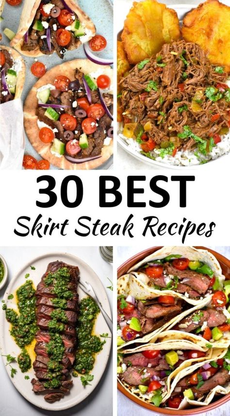 skirt steak recipes pin Skirt Steak Dinner Ideas Meals, Recipes For Skirt Steak, Outside Skirt Steak Recipes, Skirt Steak Ideas, Skirt Steak Meal Ideas, Shirt Steak Recipes, Recipes For Skirt Steak Meat, Skirt Beef Recipes, Things To Make With Steak