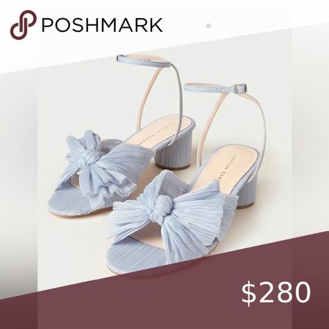 Loeffler Randall dahlia blue pleated bow heel - size 8 Loeffler Randall Shoes, White Shoe, Bow Heels, Loeffler Randall, Shoe Fits, White Shoes, Dahlia, The White, Heels