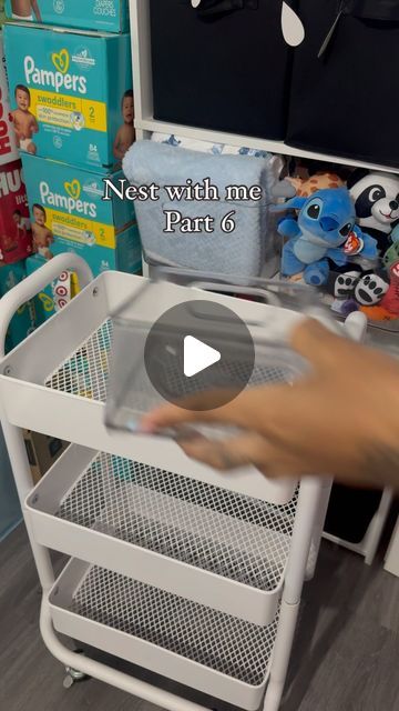 Roanny® on Instagram: "Nest with me Part 6 ☁️ Organize my bedside Cart 🩵 This was the last nesting video before baby came" Baby Bedside Cart, Baby Cart Organize, Bedside Cart For Baby, Bedside Baby Station, Nesting For Baby, Bedside Cart, Nursing Carts, Baby Medicine, Before Baby