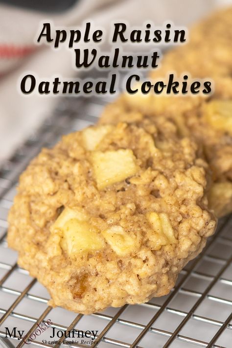 Raisen Cookies, Walnut Oatmeal, Recipe Inspirations, Strawberry Cream Pies, Cookie Recipes Oatmeal Raisin, Apple Oatmeal, Apple Cookies, Walnut Cookies, Rich Desserts