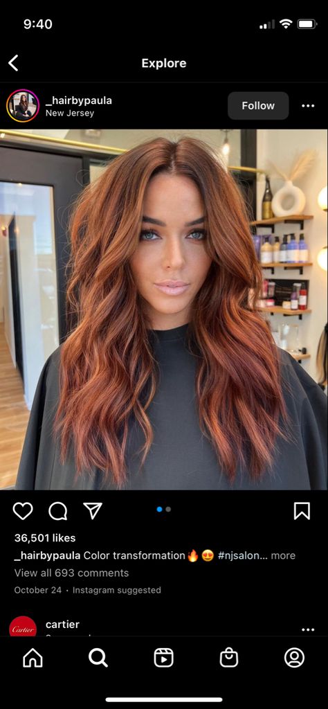 New Year New Hair, Light Auburn Hair, Red Balayage Hair, Autumn Hair, Hair Color Auburn, Hair Affair, Hair Color Highlights, Auburn Hair, Hair Color And Cut