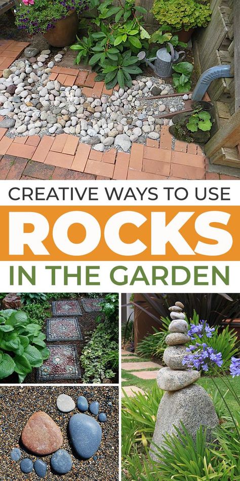 Got rocks and stones that you don't know what to do with? Well we have some great ideas on ways to use rocks in the garden that you're gonna love! Check them out! Patio Rock Garden, How To Use Rocks As Decor, Stone Ideas For Garden, Rock Garden In A Pot, How To Use Rocks In Landscaping, Garden Decor With Rocks, Outdoor Landscaping Ideas With Rocks, Rock Garden With Bench, Decorating With Rocks Outdoor