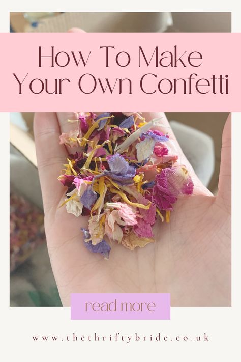 How To Dry Petals For Confetti - Beautiful Homemade Confetti - The Thrifty Bride Homemade Confetti, Flower Confetti Wedding, Dried Petal Confetti, Dried Flower Confetti, Flower Petal Confetti, Biodegradable Confetti, Dried Flowers Wedding, Flower Confetti, Homemade Wedding