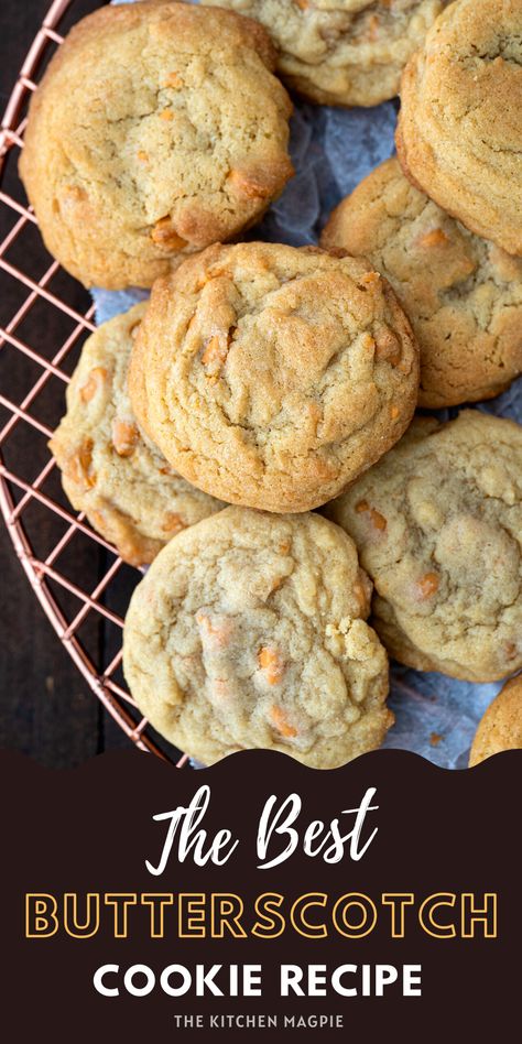 Old Fashioned Butterscotch Cookies, Chewy Butterscotch Cookies, Butterscotch Cookies Easy, Best Butterscotch Cookies, Easy Butterscotch Cookies, Butterscotch Chips Recipes, Butter Scotch Cookies Recipes, Crazy Cookie Recipes, Butterscotch Treats