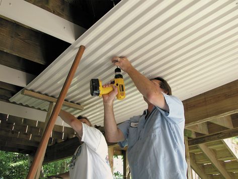 Tuftex® UltraVinyl™ Slope Building, Under Deck Roofing, Deck Ceiling, Under Deck Ceiling, Patio Under Decks, Deck Drain, Under Deck, Deck Remodel, Under Decks