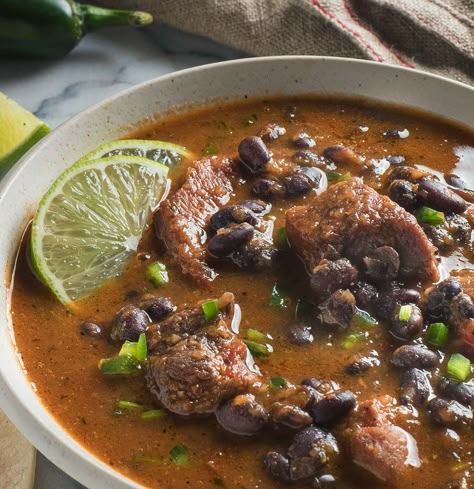 Beans And Pork Recipes, Mexican Pork And Beans, Pork And Black Bean Chili, Pork And Black Beans Recipe, Pork Shoulder And Beans, Pork And Beans Recipe, Mexican Black Beans, Black Bean Stew, Mexican Pork