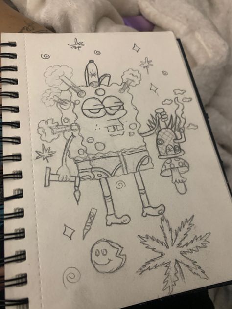 Spongebob Sketch, Spongebob Drawing, Esthetician Decor, Snapchat Drawing, Lyric Drawings, Easy Graffiti Drawings, Hourglass Workout, Artistic Room, Spongebob Drawings