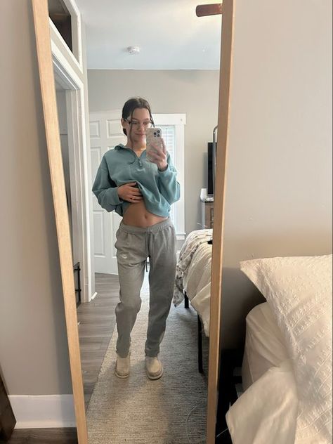 Nike Half Zip Outfit, Grey Hey Dudes Outfit, Outfit With Hey Dude Shoes, Hey Dudes Outfit Women, Outfit With Hey Dudes, Half Zip Outfit, Hey Dude Shoes Women, Nike Half Zip, Comfy Casual Outfits