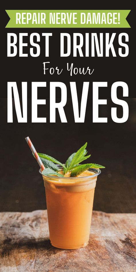 Heal and nourish your nerves with these powerful drinks! 🧃 Discover the best beverages to repair nerve damage, reduce pain, and support your nervous system. Sip your way to better nerve health with these natural remedies. #NerveHealth #HealingDrinks #Wellness #NaturalRemedies #HealthyLiving Nerve Damage Remedies Leg, Food For Nerve Damage, Nerve Damage Remedies, Nerve Repair, Everyday Drinks, Nerve Pain Remedies, Nerve Relief, Vitamins For Nerves, Cycling Diet