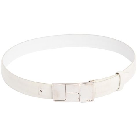 Pre-owned Gucci Leather Belt (3.115 RUB) ❤ liked on Polyvore featuring accessories, belts, white, white leather belt, leather belt, white belt, gucci belt and gucci White Gucci Belt, Silver Gucci Belt, Designer Silver Leather Belt, White Grommet Belt, Gucci Leather Belt, Luxury Leather Belt With Silver-tone Hardware, White Belt, Gucci Leather, Gucci Belt