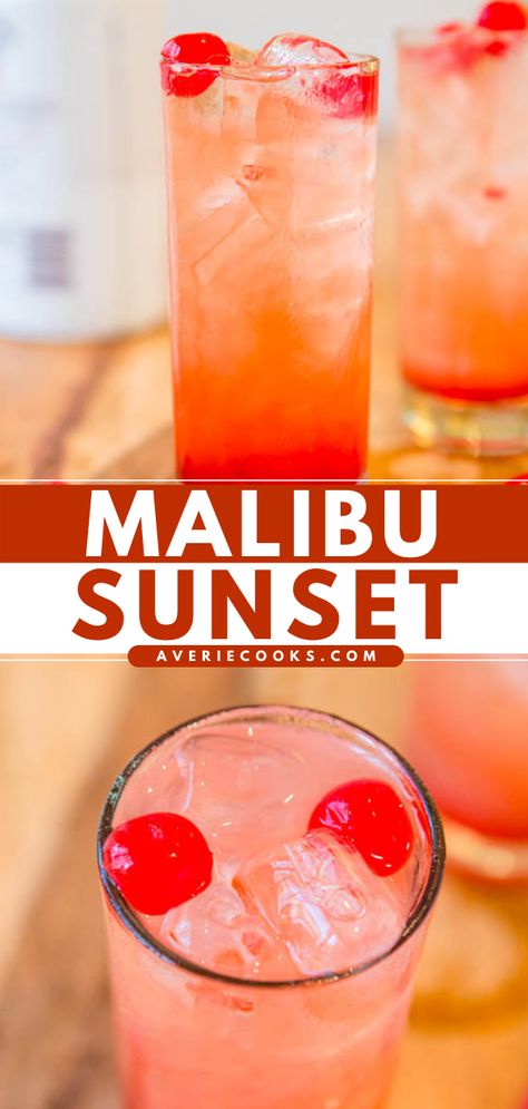 Rum Drink Recipes, Sweet Alcoholic Drinks, Rum Mixed Drinks, Malibu Rum Drinks, Coconut Rum Drinks, Fruity Mixed Drinks, Rum Drinks Recipes, Fruity Alcohol Drinks, Malibu Drinks