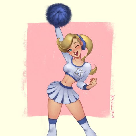 Cheerleader Doodle 07-04-2019 by KimiSz on DeviantArt Cheerleader Drawing, Cartoon Cheerleader, Anime Cheerleader, Female Anatomy Reference, Cute Cheerleaders, Dreamy Art, Art Website, Female Character Design, Disney Drawings