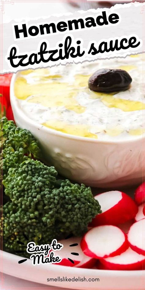 Homemade Tzatziki Sauce is a creamy Greek yogurt-based dip featuring 
grated cucumber, fresh dill, garlic, and a touch of lemon juice, for a 
refreshing and tangy sauce. 
Traditionally served with pita 
bread for dipping, tzatziki sauce also shines alongside grilled meats, 
roasted vegetables, or even as a topping for gyros or falafel. Frozen Casserole Recipes, Authentic Tzatziki Sauce Recipe, Tzatziki Sauce Easy, Taziki Sauce, Bread For Dipping, Greek Easter Bread, Greek Sauce, Tzatziki Sauce Recipe, Vegetable Bread