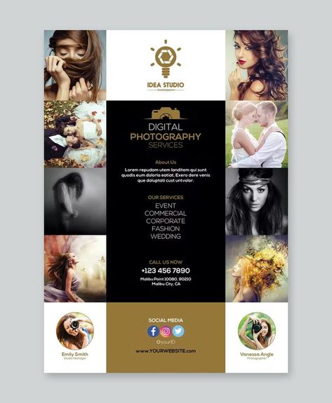 Photography Flyer Design, Malibu City, Photographer Flyers, Photoshop Design Ideas, Corporate Fashion, Quotes About Photography, Grad Photos, Flyer Design Templates, Photoshop Design