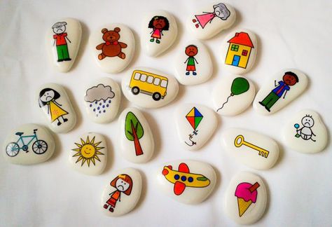 Car Activities, Story Stone, Story Stones, Screen Free Activities, Screen Free, Stone Crafts, Free Activities, Pebble Painting, Rock Crafts