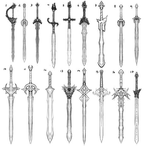 by @Viktormon Fantasy Swords Concept Art, Types Of Swords, Cool Swords, Drawing Base, Drawing Poses, Art Reference Photos, Tattoo Drawings, Drawing Reference, Designs To Draw