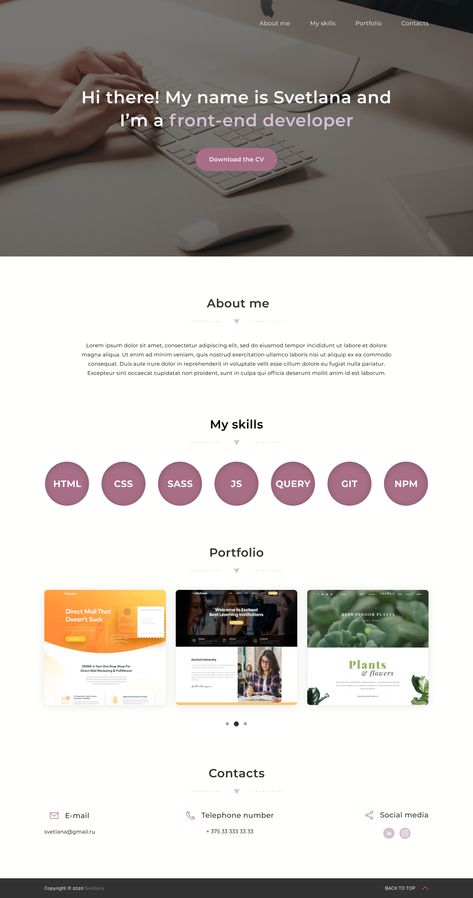 Frontend Portfolio Website, Front End Developer Portfolio Design, One Page Portfolio Design, Portfolio Design For Web Developer, Portfolio For Web Developer, Coding Portfolio Website, Web Developer Portfolio Ideas, Developer Website Portfolio, Frontend Portfolio Web Design