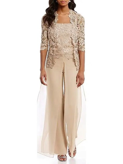 20 Stylish & Affordable Mother of the Bride Dresses Mom Will Love Mother Of The Bride Trouser Suits, Mother Of The Bride Suits, Beach Wedding Guest, Chiffon Pants, Mother Of Bride Outfits, Mesh Pants, Mother Of The Bride Outfit, Lace Formal Dress, Wedding Outdoor