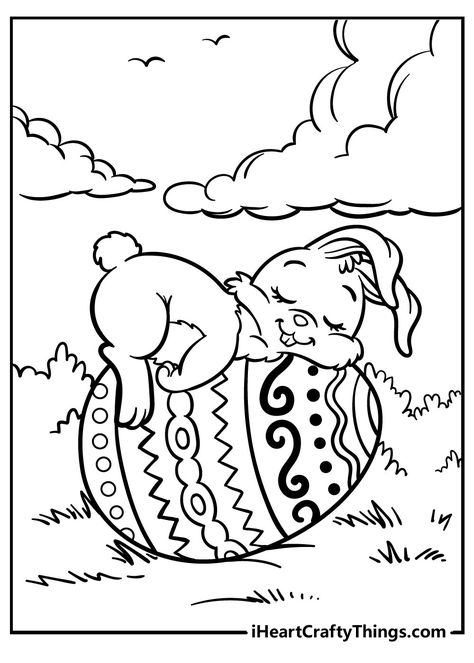 Easter Bunny Coloring Pages, Free Easter Coloring Pages, Easter Coloring Sheets, Merry Christmas Coloring Pages, Bunny Coloring, Easter Bunny Colouring, Easter Coloring Book, Easter Paintings, House Colouring Pages