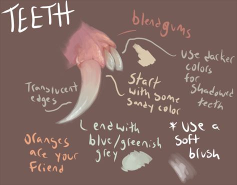 Painting teeth How To Shade Teeth Digital, How To Paint Teeth, Teeth Painting Art, How To Shade Teeth, Painting Teeth, How To Draw Teeth, Anatomy Structure, Rendering Tutorial, Teeth Drawing